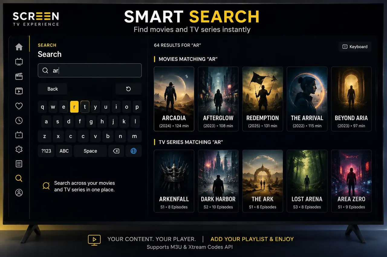 Screen TV Smart Search interface